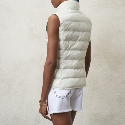 Blauer Piumino smanicato Gilet Donna in nylon con collo alto Bianco - Francavilla Moda